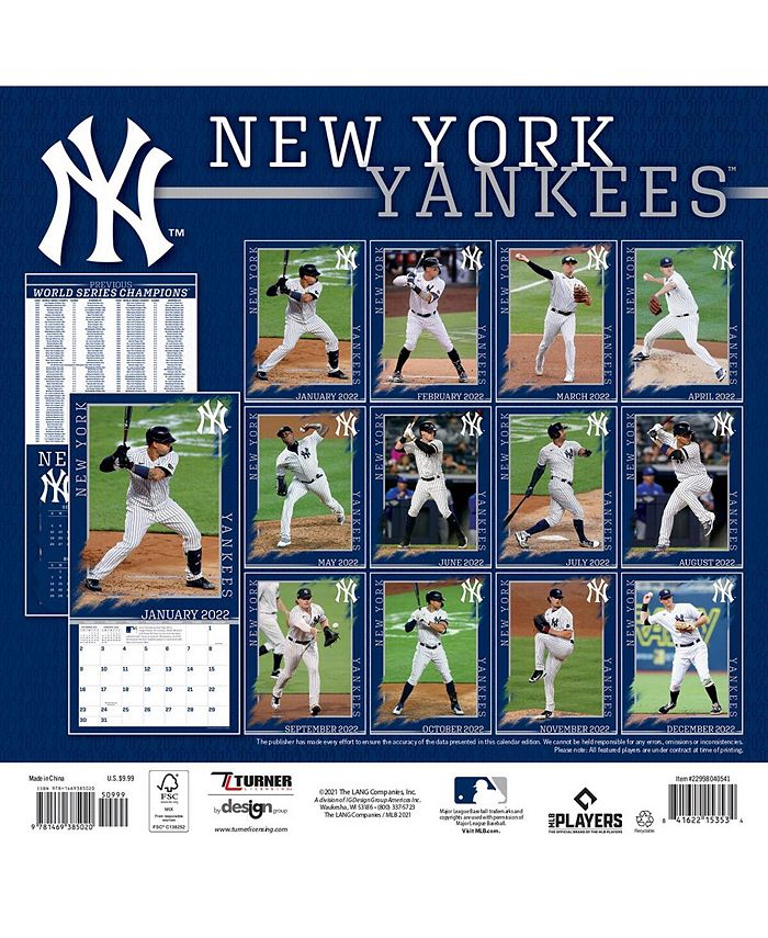 Turner Licensing New York Yankees 2022 Mini Wall Calendar Macy's