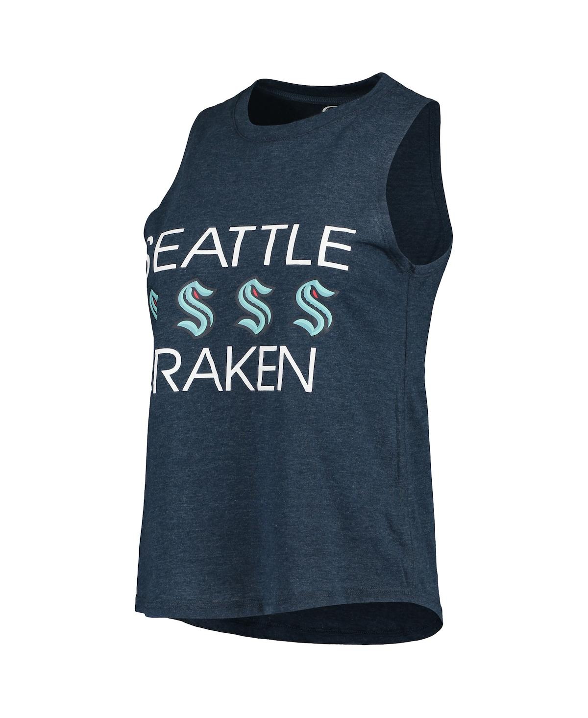 Shop Concepts Sport Women's  Deep Sea Blue, Gray Seattle Kraken Meter Tank Top And Pants Sleep Set In Deep Sea Blue,gray