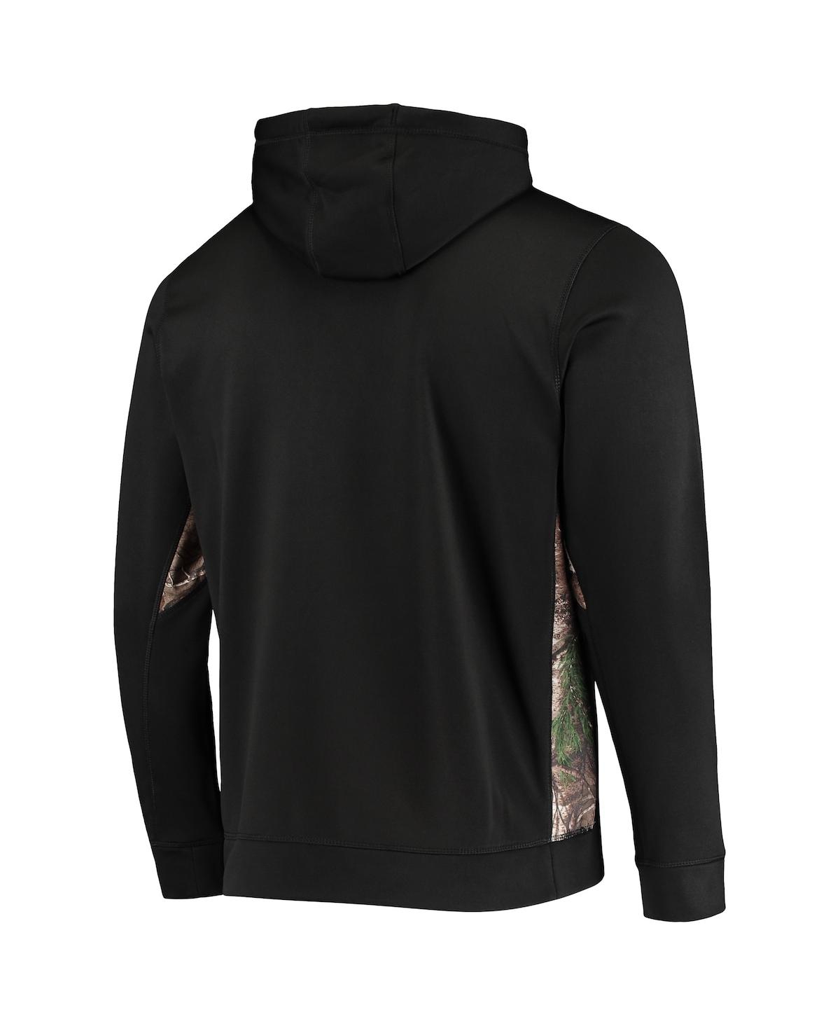 DUNBROOKE MEN'S DUNBROOKE BLACK, REALTREE CAMO NEW ENGLAND PATRIOTS DECOY TECH FLEECE FULL-ZIP HOODIE 