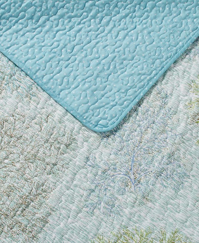 Laura Ashley Saltwater Cotton Reversible 2 Piece Quilt Set, Twin Macy's