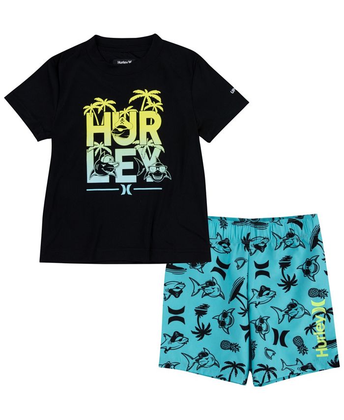 Hurley Baby Boys Shark Paradise Swim Set, 2 Piece Macy's