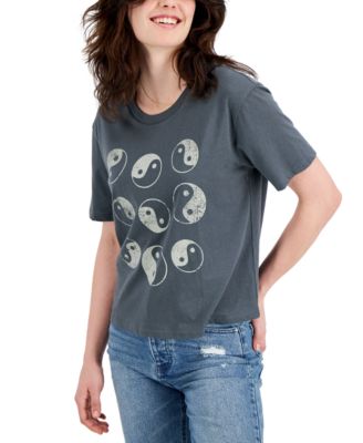 Rebellious One - Juniors' Yin Yang Graphic-Print T-Shirt