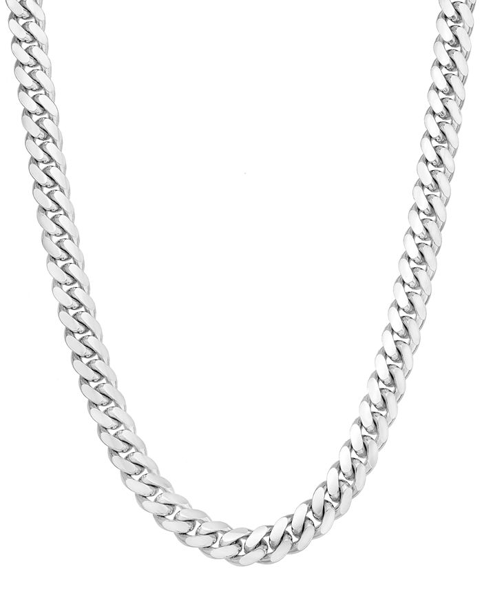 Macy's Men's Cuban Link 22" Chain Necklace in Sterling Silver & Reviews