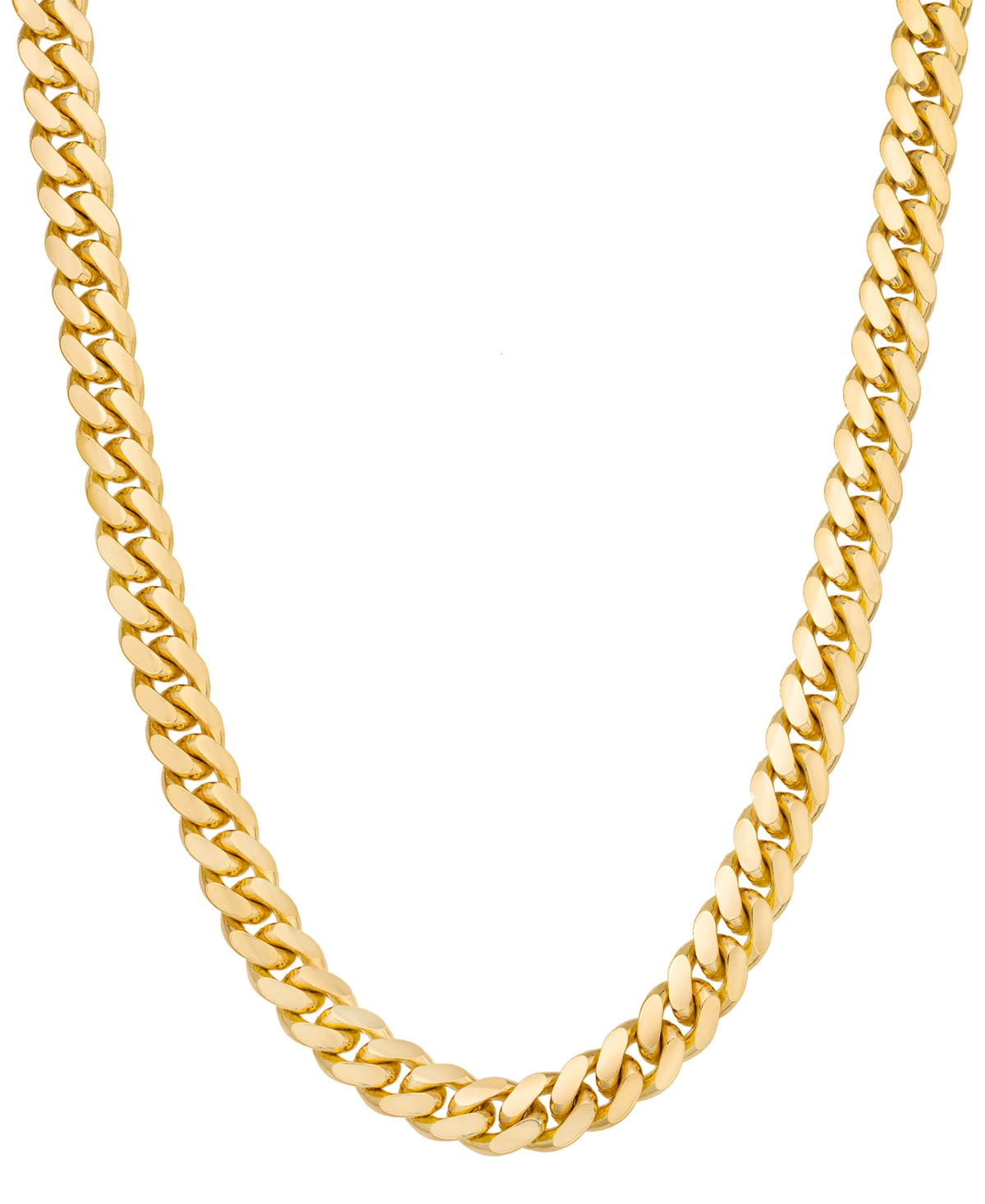 Men's Solid Cuban Link 24" Chain Necklace in 14k Gold-Plated Sterling Silver - Gold Over Silver