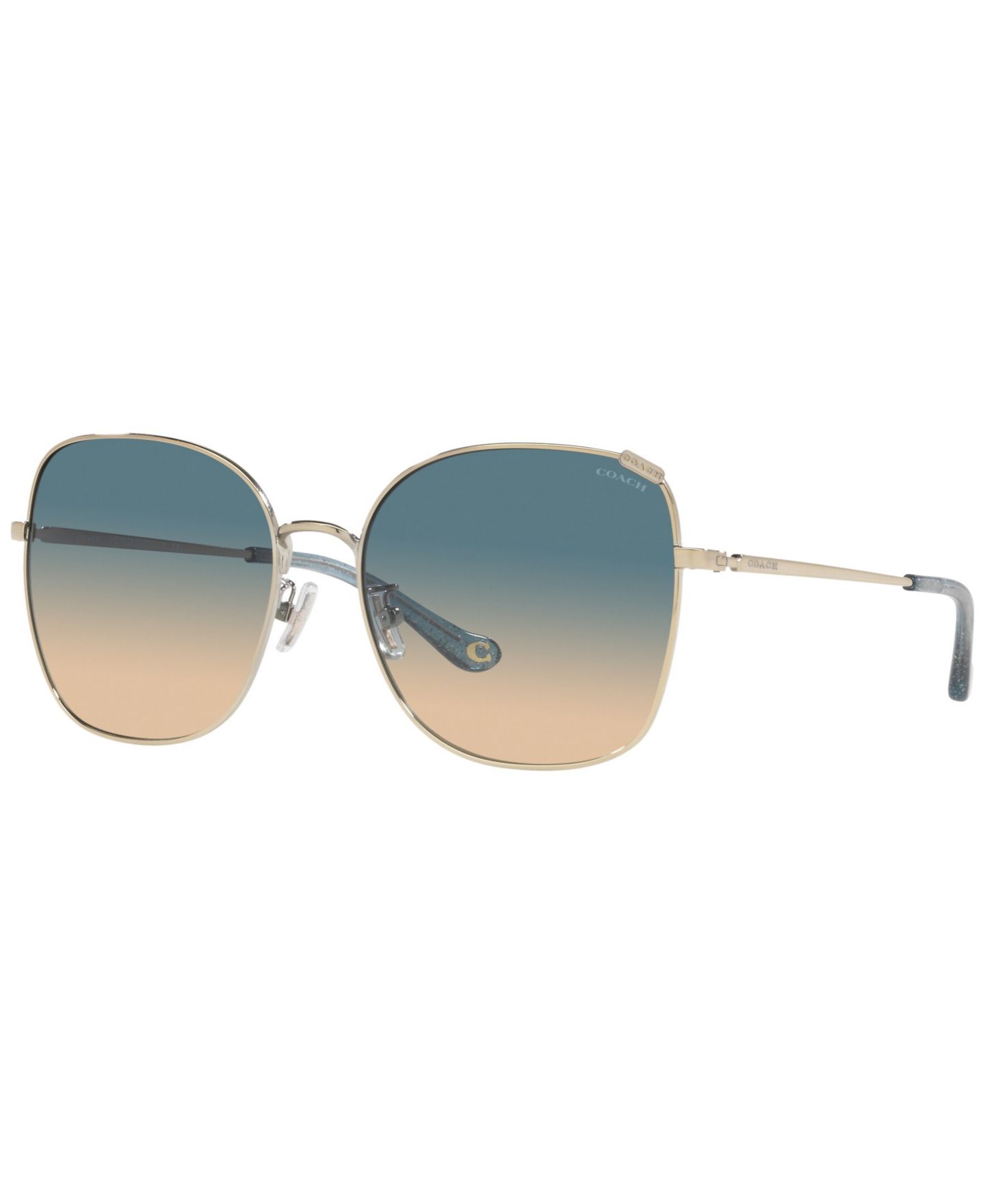 Женские солнцезащитные очки COACH Sunglasses, HC7133, цвет: Блестящий светлый золотой — фото 1