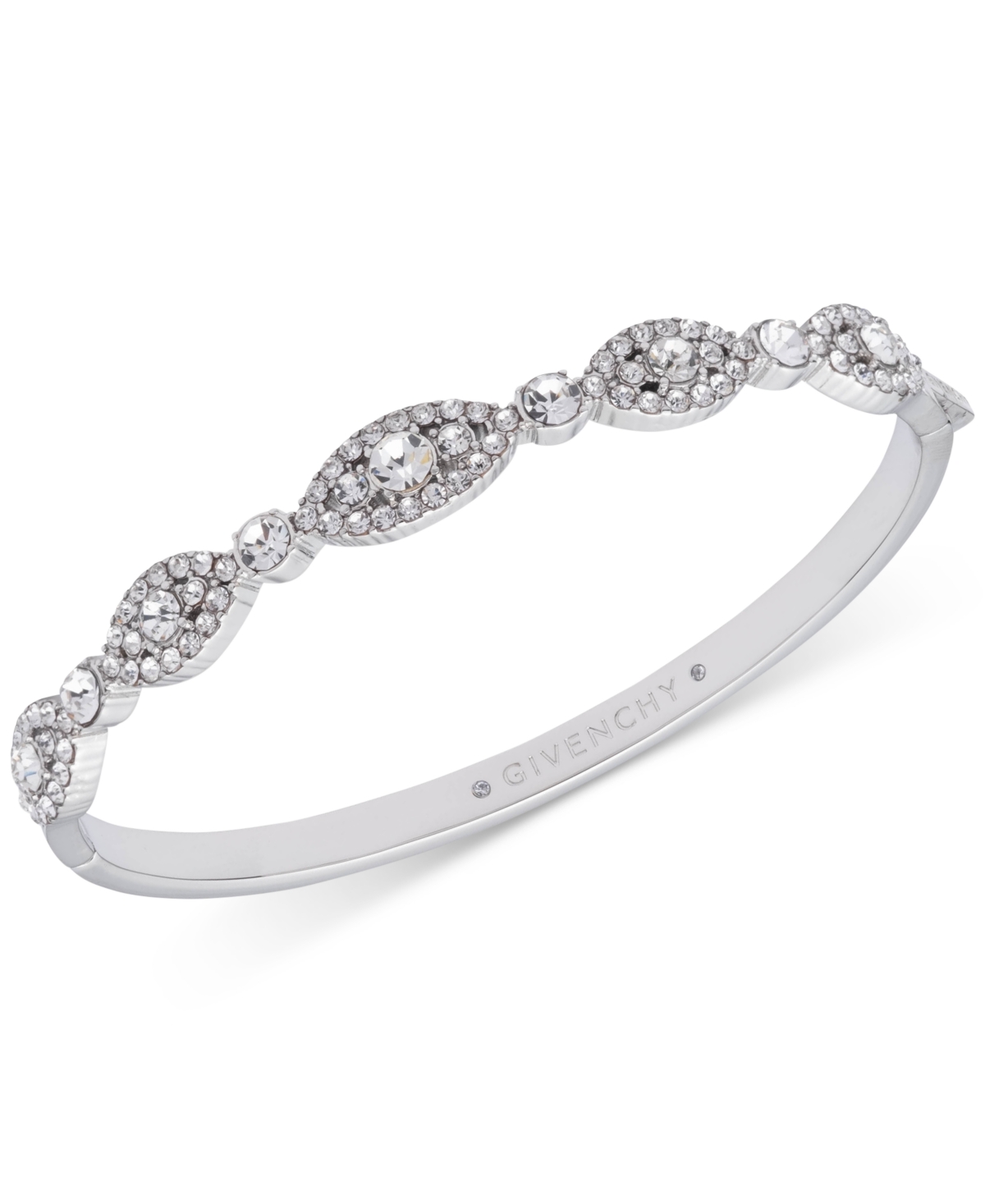 Crystal Bangle Bracelet - Silver