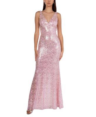 macy's pink sequin dress