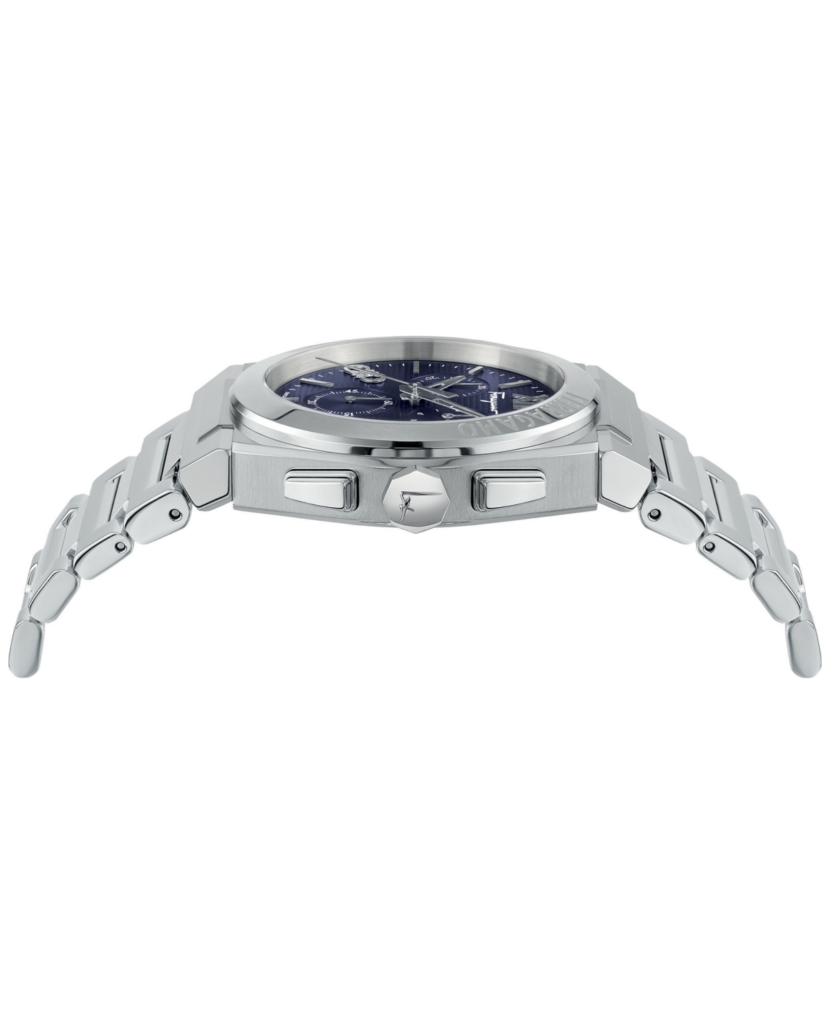 Shop Ferragamo Salvatore  Men's Swiss Chronograph Vega Stainless Steel Bracelet Watch 42mm