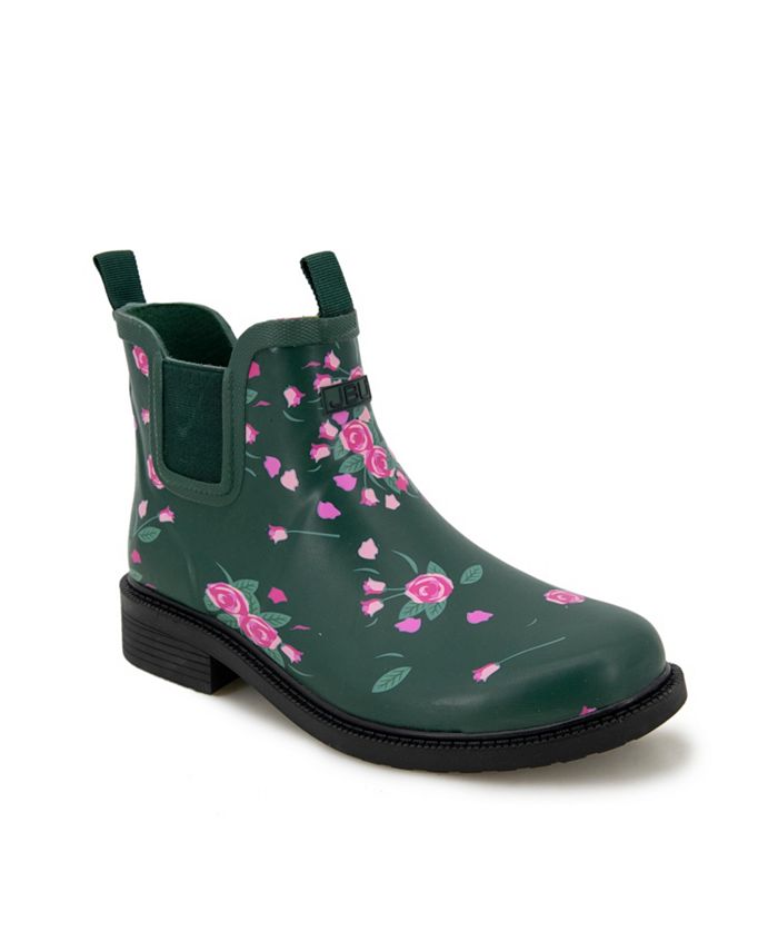 Ladies Spot On Heeled Wellington Boots With *Floral Design* 