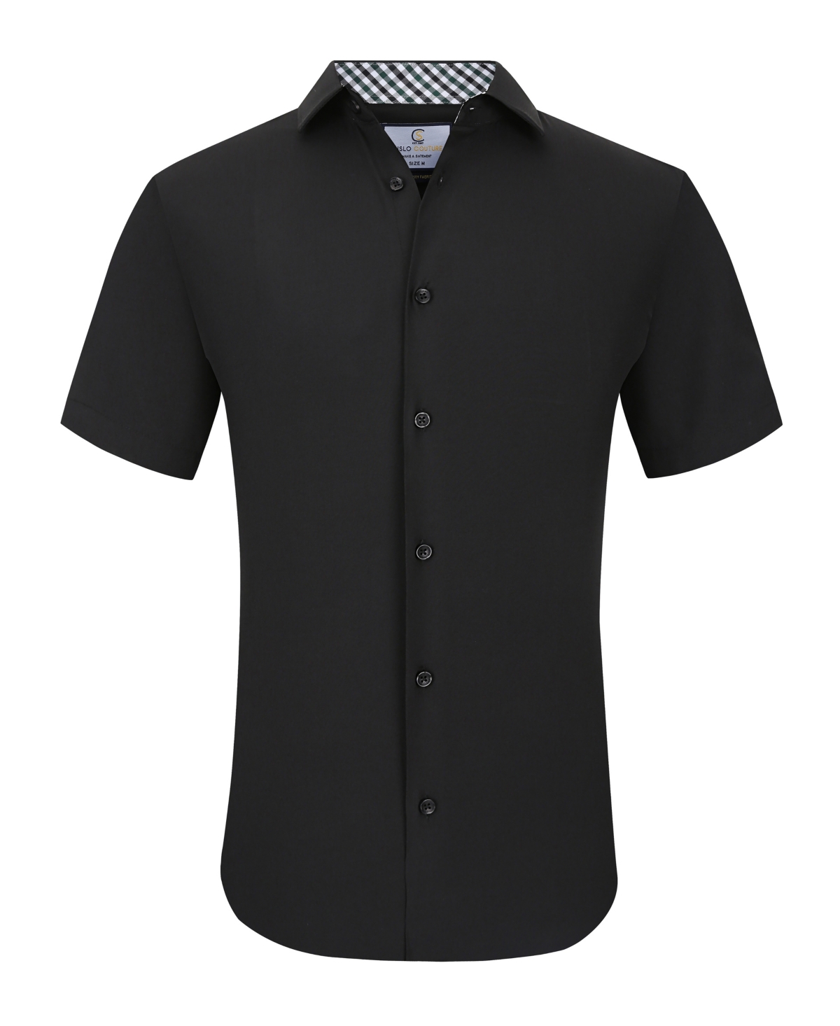 Suslo Couture Men's Slim Fit Performance Short Sleeves Solid Button Down Shirt