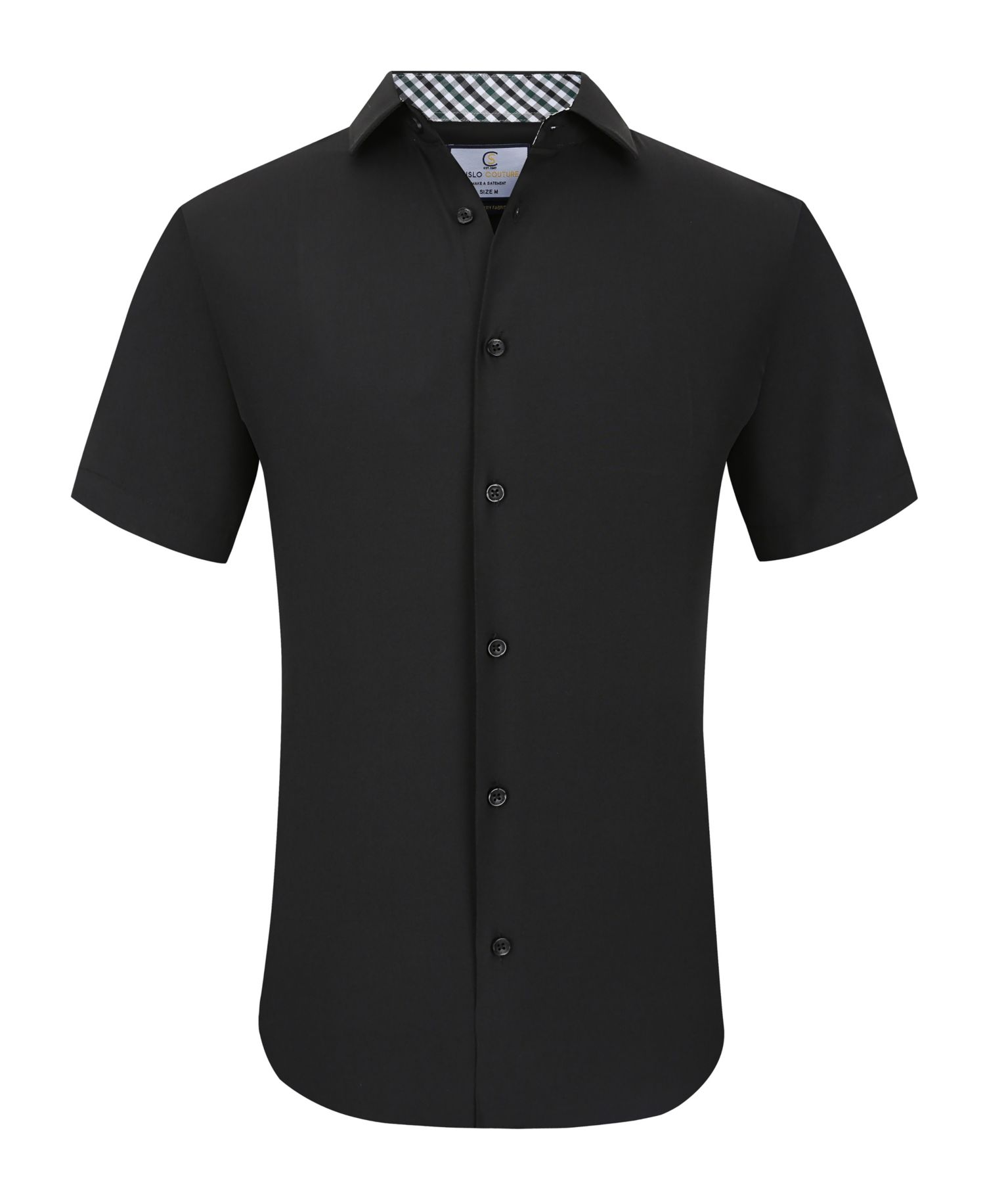Men's Slim Fit Performance Short Sleeves Solid Button Down Shirt