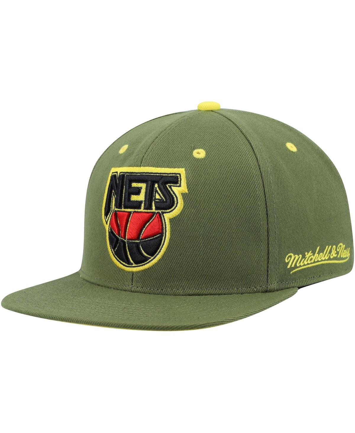 Men's Mitchell & Ness x LidsNew Jersey Nets Dusty Nba Draft Hardwood Classics Fitted Hat - Olive