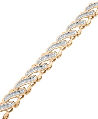 Diamond Diagonal Link Bracelet (1 ct. t.w.) in 10k Gold, Created for Macy's