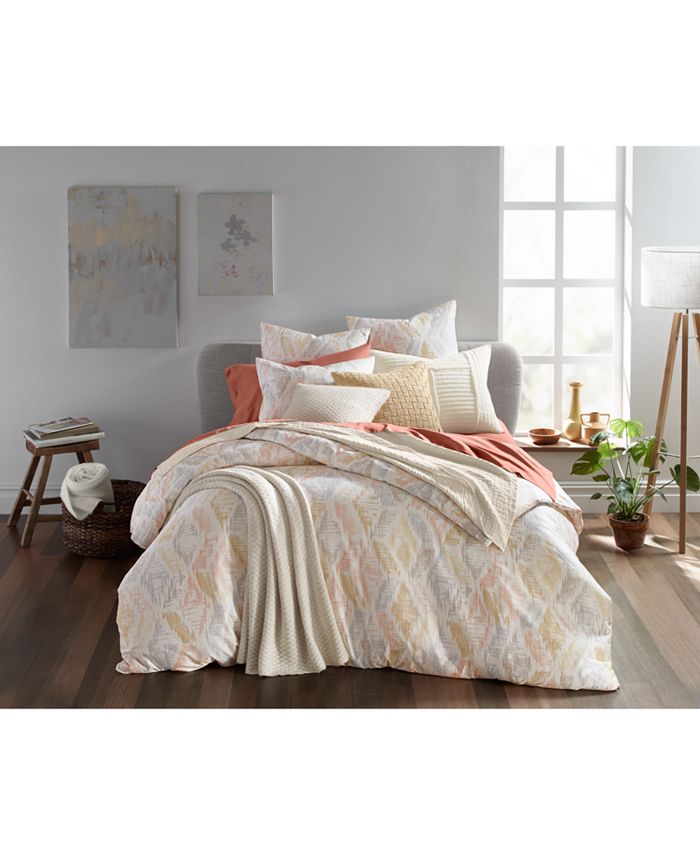 Oake Ikat Diamond Duvet Cover, Full/Queen, Created for Macy's Macy's