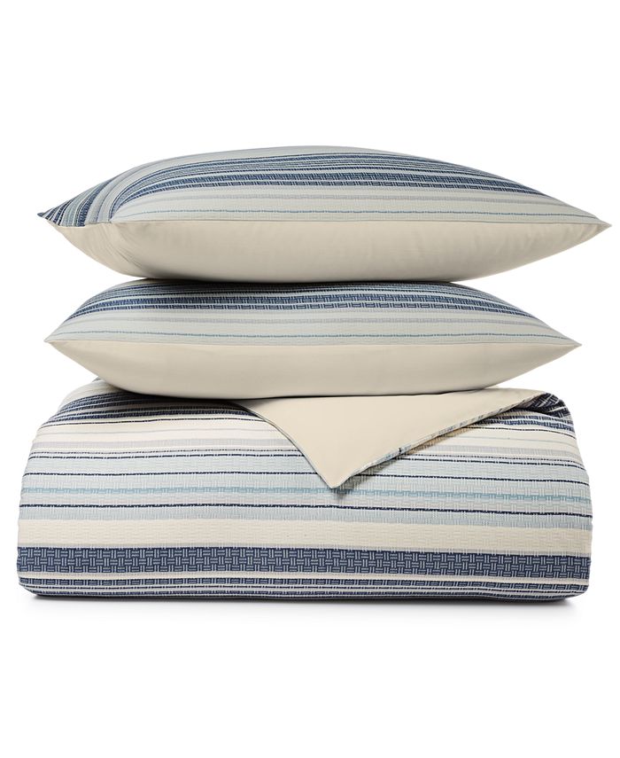 Oake Yarn Dye Stripe Duvet Cover, Full/Queen, Created for Macy's
