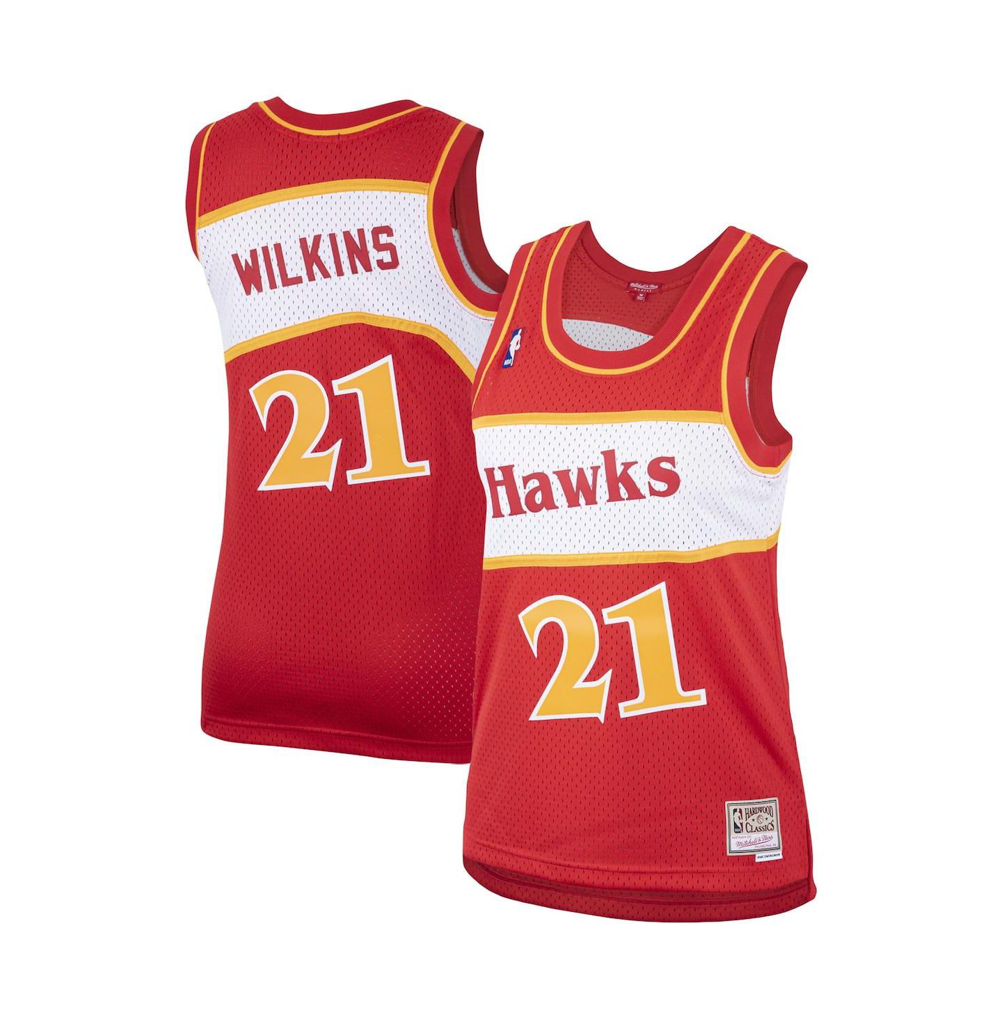Женский топ Mitchell & Ness Dominique Wilkins Red Atlanta Hawks Hardwood Classics Swingman Jersey — фото 1