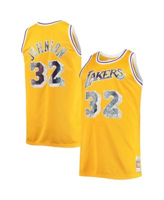 Men's Mitchell & Ness Magic Johnson Heathered Gray Los Angeles