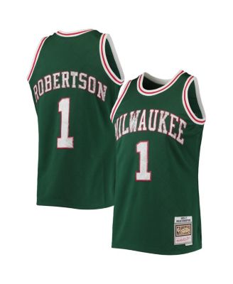 Men's Mitchell & Ness Oscar Robertson Green Milwaukee Bucks 1970-71 Hardwood Classics 75th Anniversary Diamond Swingman Jersey