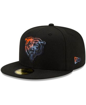 New Era Men's Black Chicago Bears Logo Color Dim 59FIFTY Fitted Hat ...