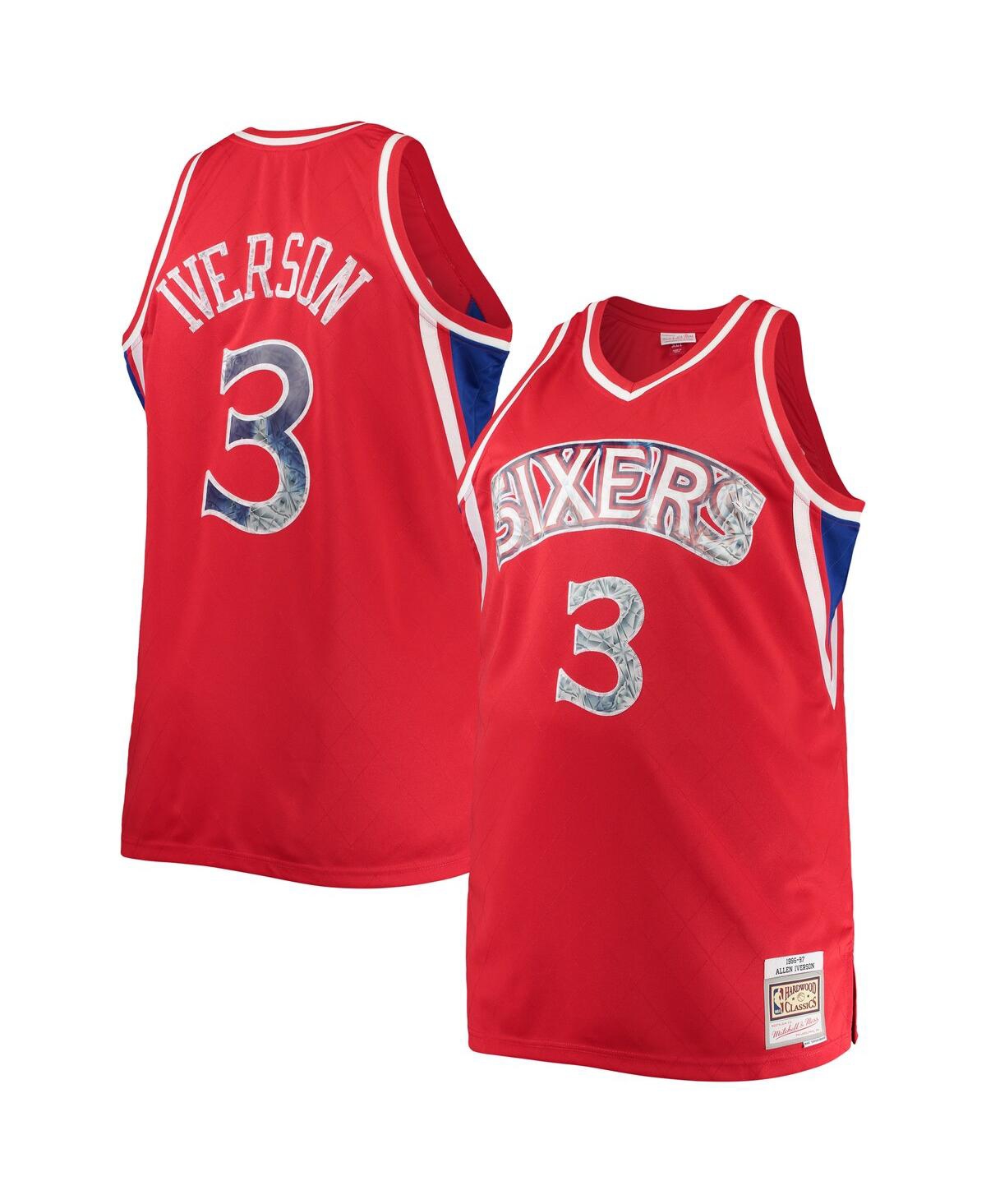 Men's Allen IversonPhiladelphia 76ers Big and Tall 1996-97 Nba 75th Anniversary Diamond Swingman Jersey - Red