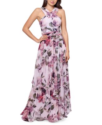 Print Chiffon Evening Dress