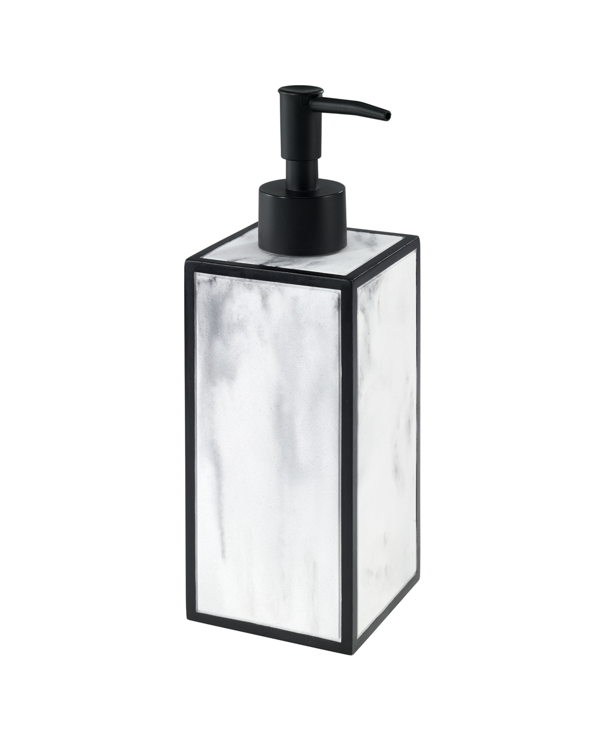 Jasper Framed Marble-look Resin Soap/Lotion Pump - White, Black
