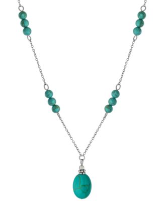 Giani Bernini - Rose Quartz Bead 18" Pendant Necklace (5 ct. t.w.) in Sterling Silver (Also in Turquoise, Sodolite, Amethyst & Red Jasper)