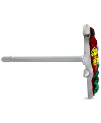 Multicolor Crystal Parrot Stud Earrings in Sterling Silver, Created for Macy's