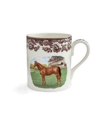 Woodland Thoroughbred Horse Mugs, Set of 4