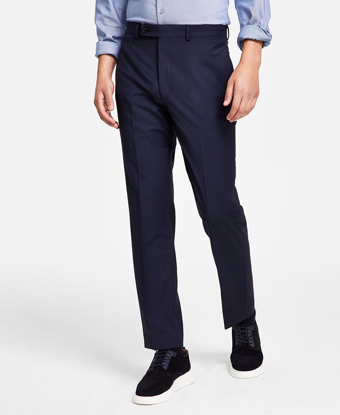 Calvin Klein Leather Trouser in Grey Blue Slacks and Chinos Calvin Klein Trousers Mens Trousers for Men Slacks and Chinos 