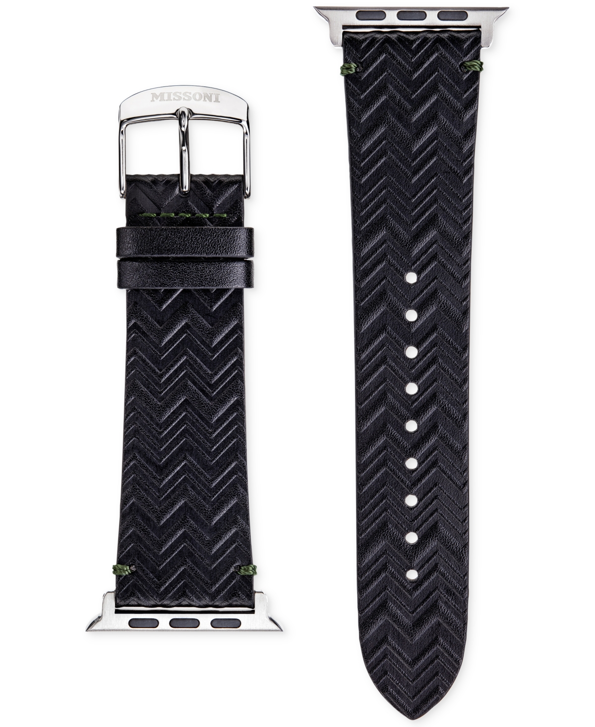 Missoni Zigzag Black Leather Strap For Apple Watch 42mm/44mm