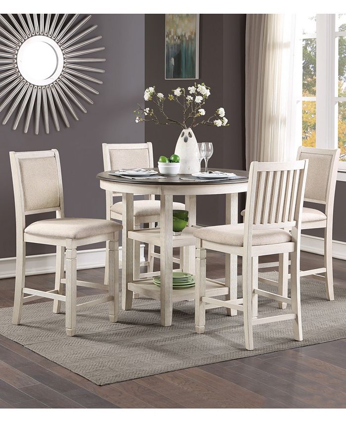 Homelegance Troy 5pc Dining Set (Counter Height Table & 4 Side Chairs