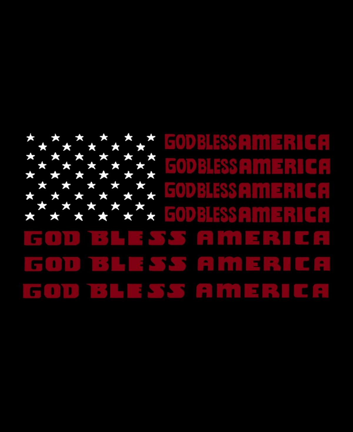 Women's Long Sleeve Word Art God Bless America T-shirt
