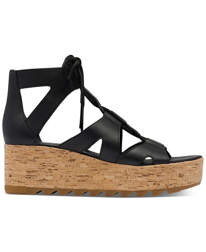 Sorel Women's Cameron Platform Lace Wedge Sandals - Macy's