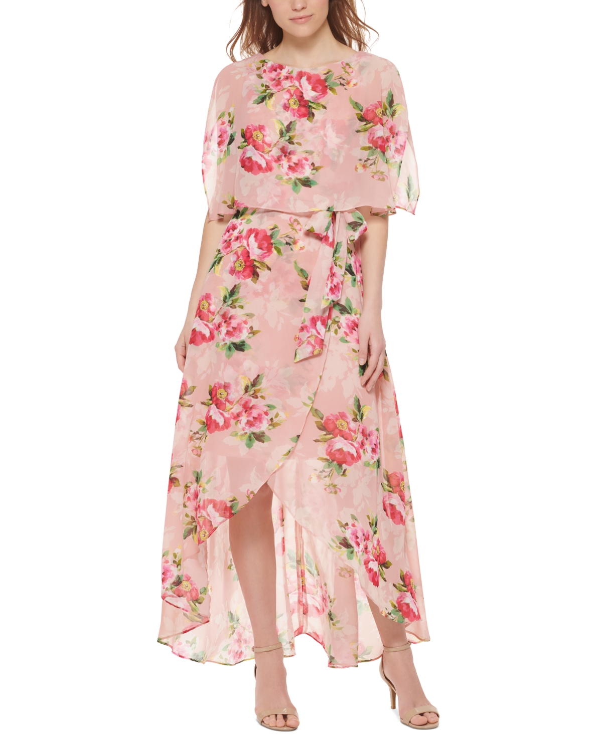 JESSICA HOWARD PETITE FLORAL POPOVER DRESS