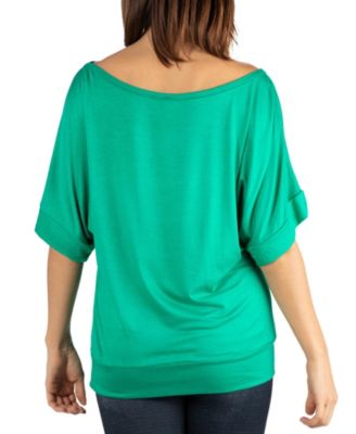 Women's Loose Fit Dolman Top with Wide Sleeves