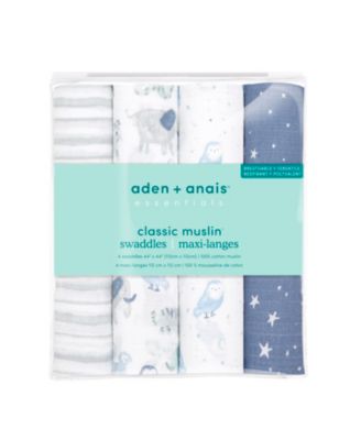Baby Boys Printed Swaddle Blankets, Pack of 4