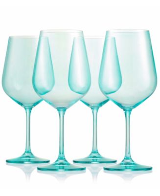 Godinger Green Glass Goblets, Set of 4 - Home Styling Works