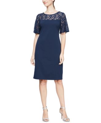 calvin klein lace yoke sheath dress