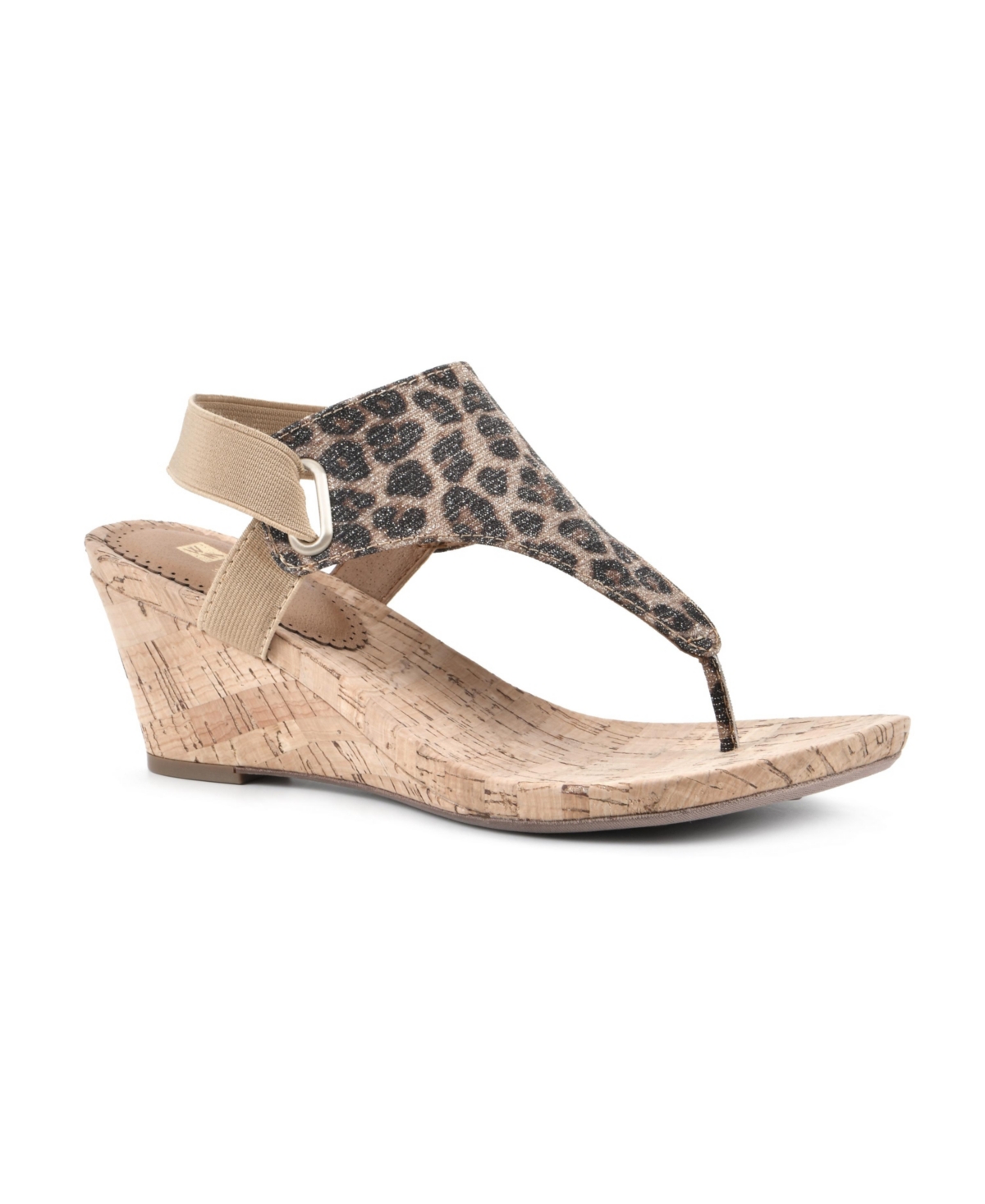 White Mountain All Good Womens Canvas Striped Wedges In Black,glitter