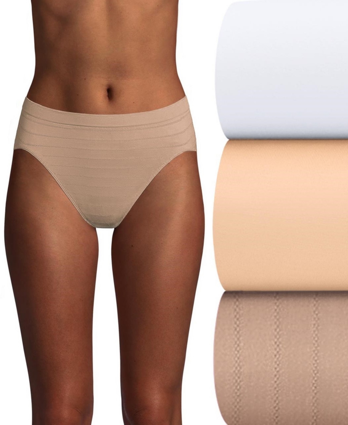 Women's 3-Pk. Cool Comfort Microfiber Brief Underwear AK83 - White/Sand/Blush