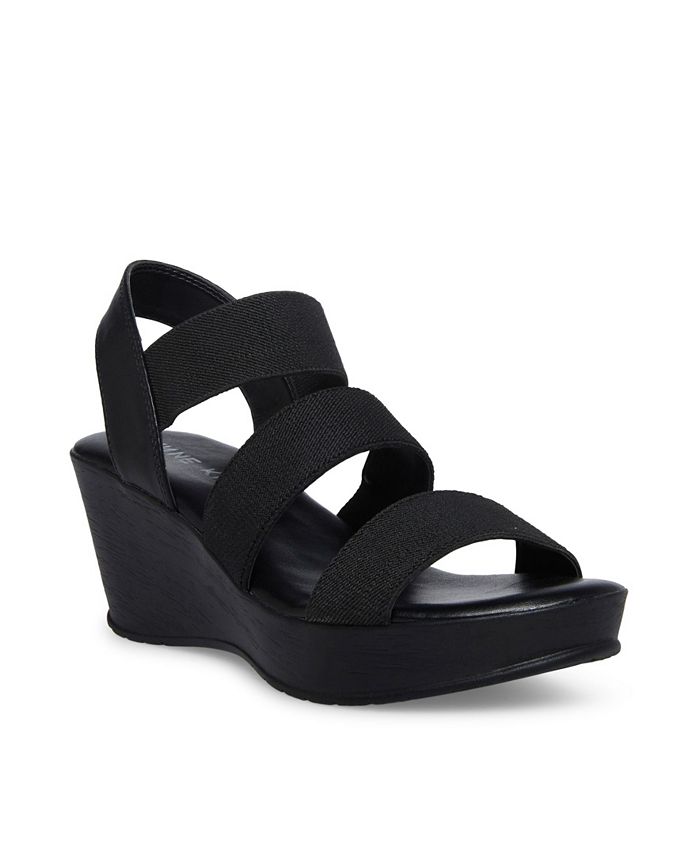 Anne klein black wedge deals sandals