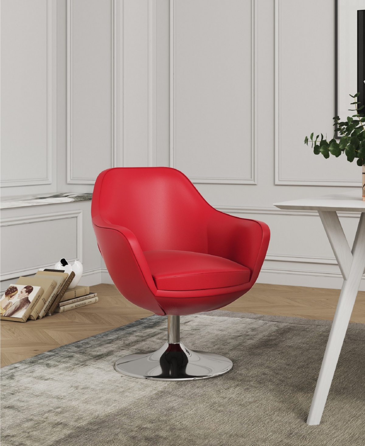 Manhattan Comfort Caisson Swivel Upholstered Accent Chair