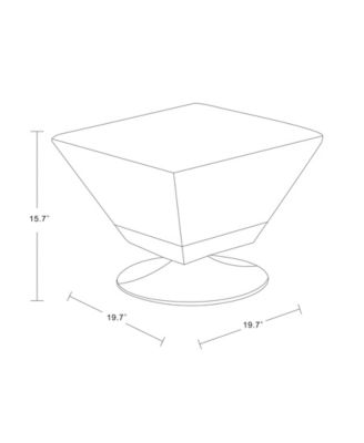 Diamond Leatherette Upholstered Swivel Ottoman