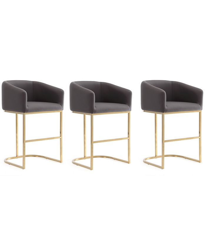 Manhattan Comfort Louvre Counter Stool Set of 3