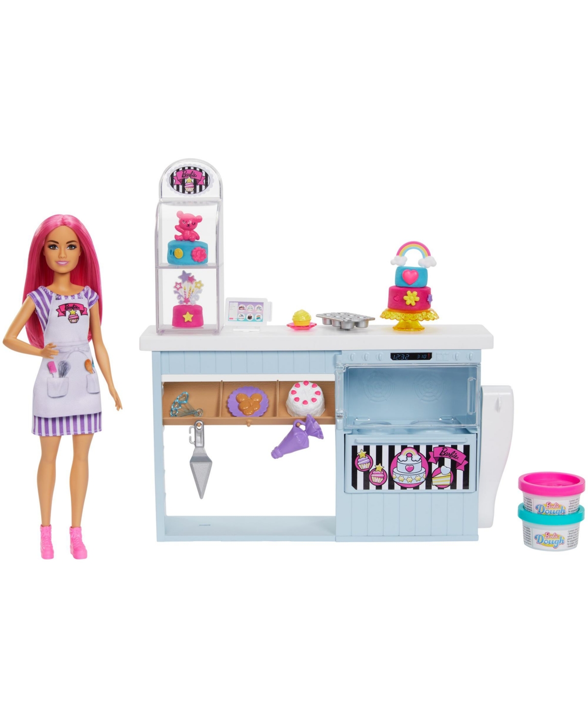 Barbie Kids' Doll Bakery Playset With Pink-haired Petite Doll, Baking Station In Multi