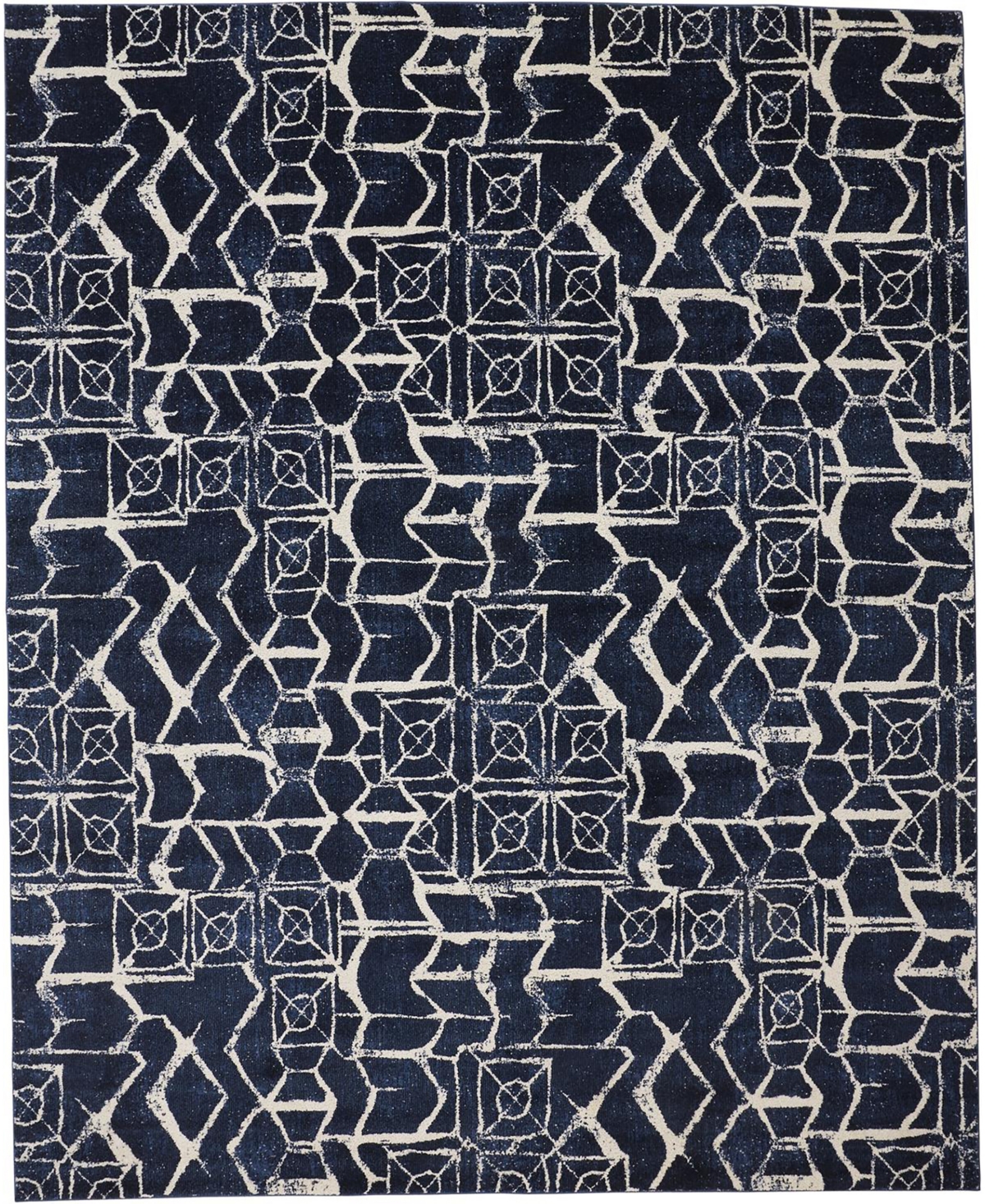 Simply Woven Remmy R3516 6'7" X 9'6" Area Rug In Blue,ivory