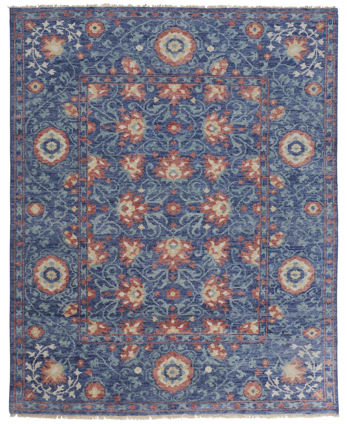 Simply Woven Beall R6713 7'9" X 9'9" Area Rug In Blue