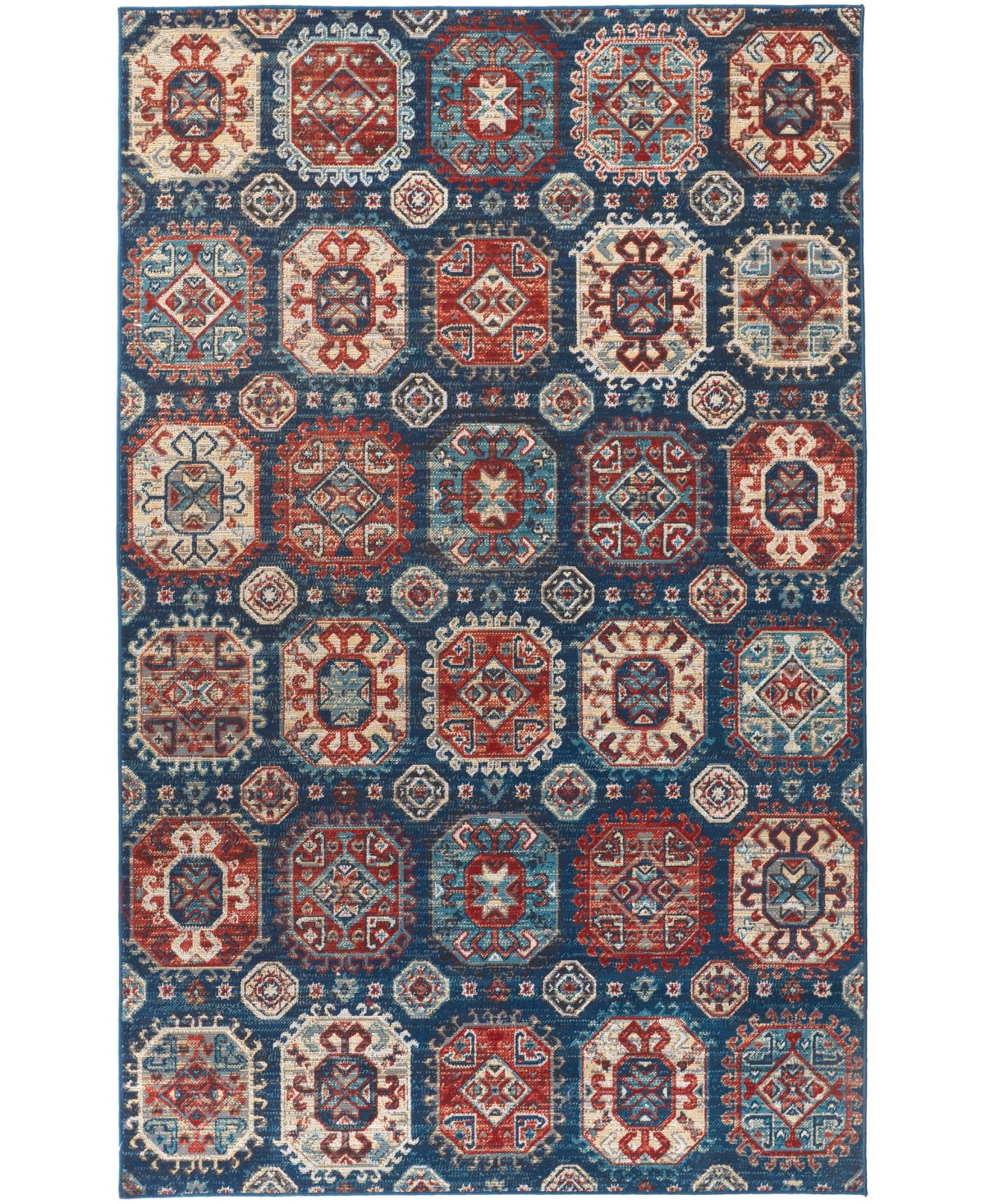 Feizy Walker WAL39CE 7'9in x 10'6in Area Rug - Blue, Red