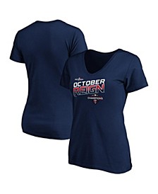 Women's Navy Minnesota Twins 2019 AL Central Division Champions Locker Room Plus Size V-Neck T-shirt